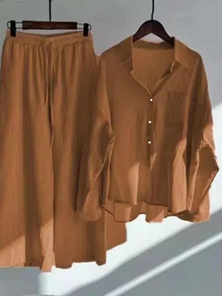 Orange Oversized Shirt And Wide Pant Co-Ord Set