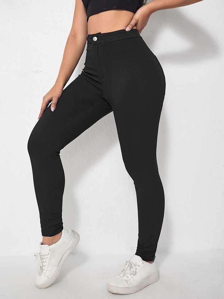 Black High Waist Skinny Denims