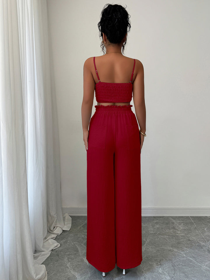 Wine Cami Top And Pants Co-Ord Set