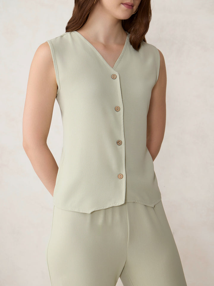 Green Waist Coat Trouser Co-Ord Set