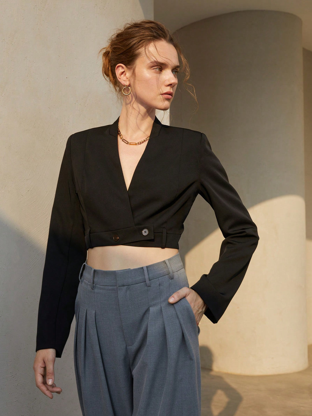 Black Cropped Blazer