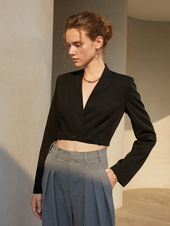 Black Cropped Blazer