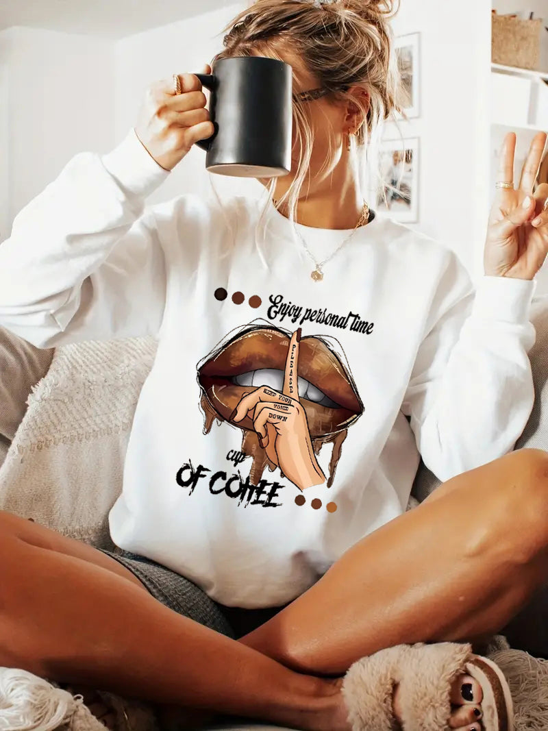 Ivory Typography Relaxed Sweatshirt