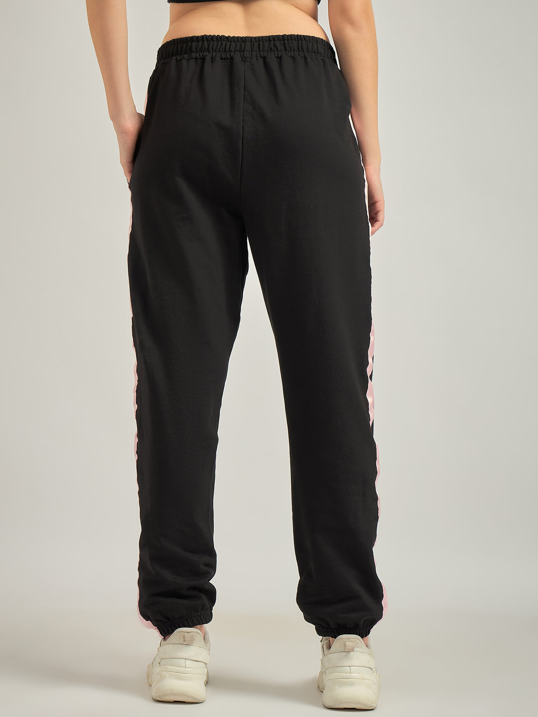 Black Side Tape Printed Sweatpants