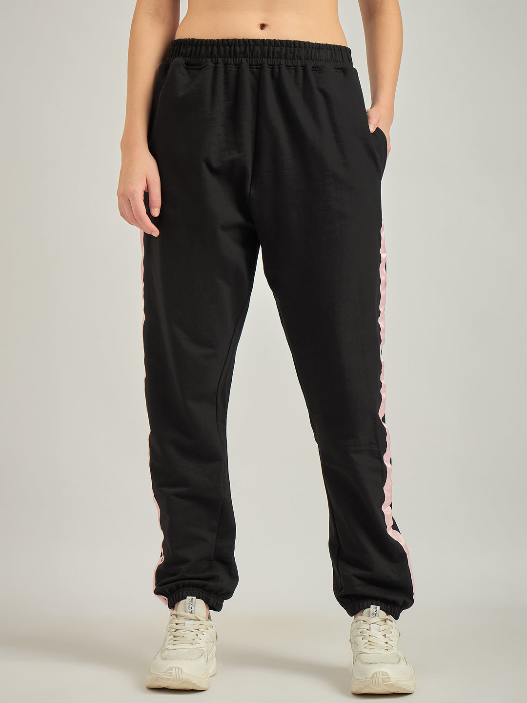 Black Side Tape Printed Sweatpants