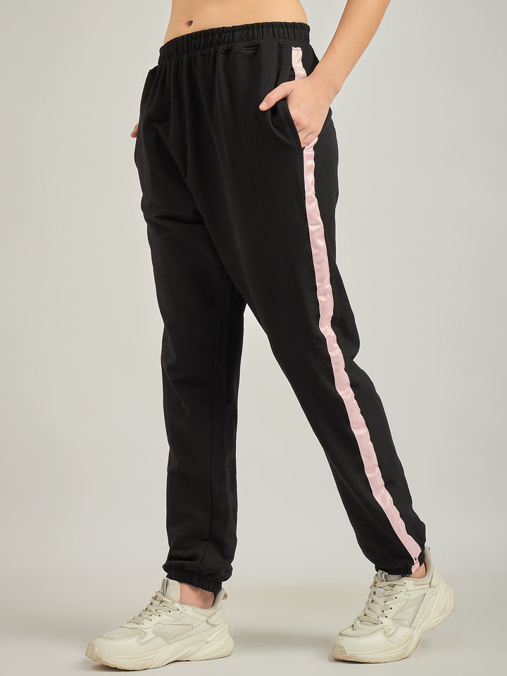 Black Side Tape Printed Sweatpants