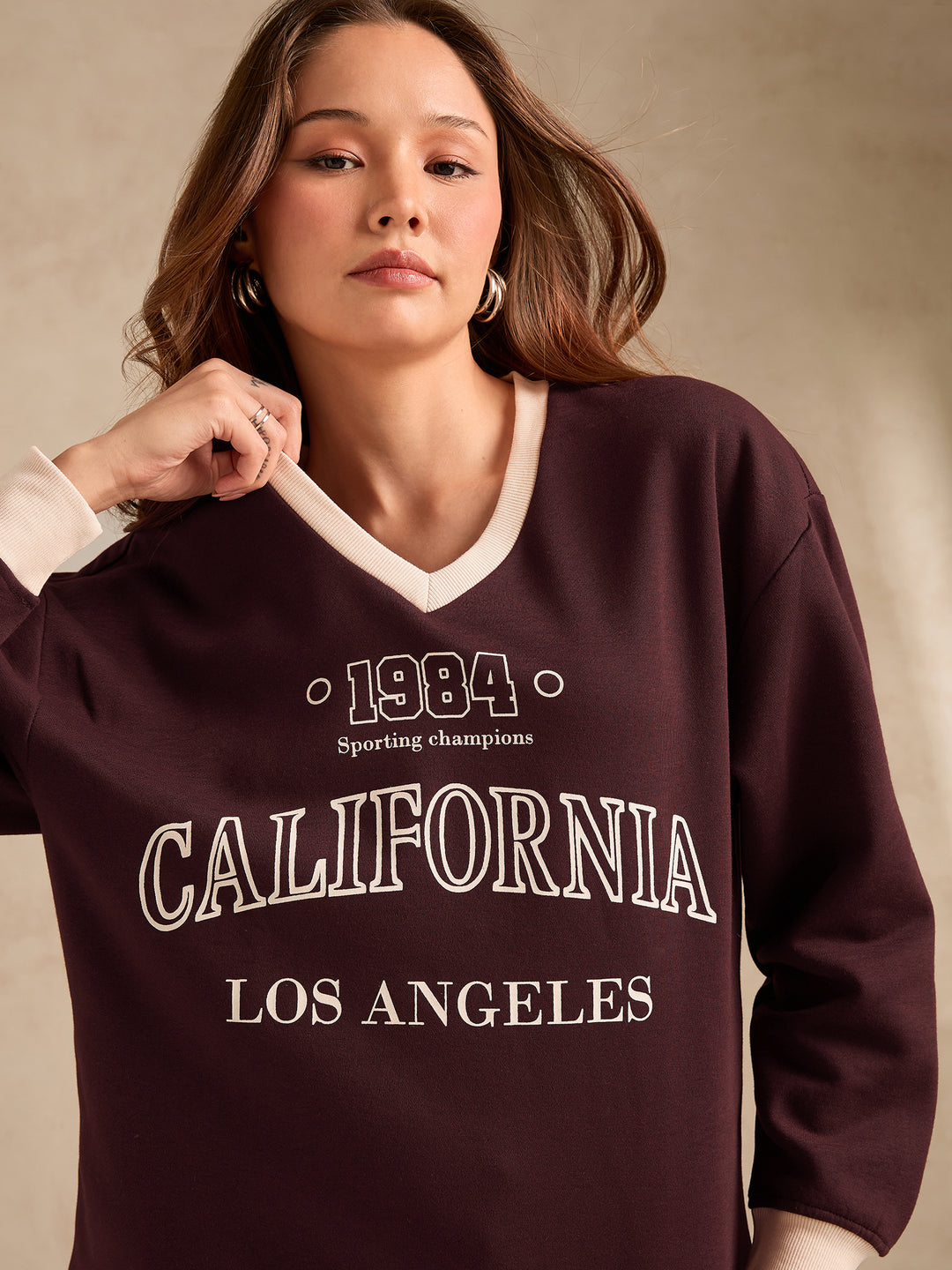 Brown Varsity Graphic Sweatshirt