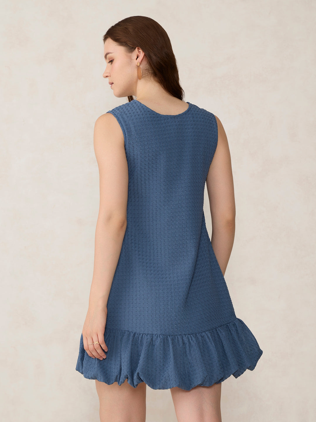 Teal Bubble Hem Dress