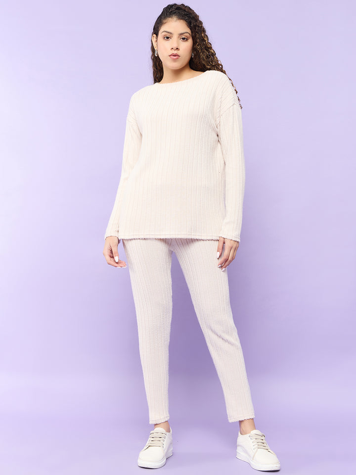 Beige Rib Co-Ord Set