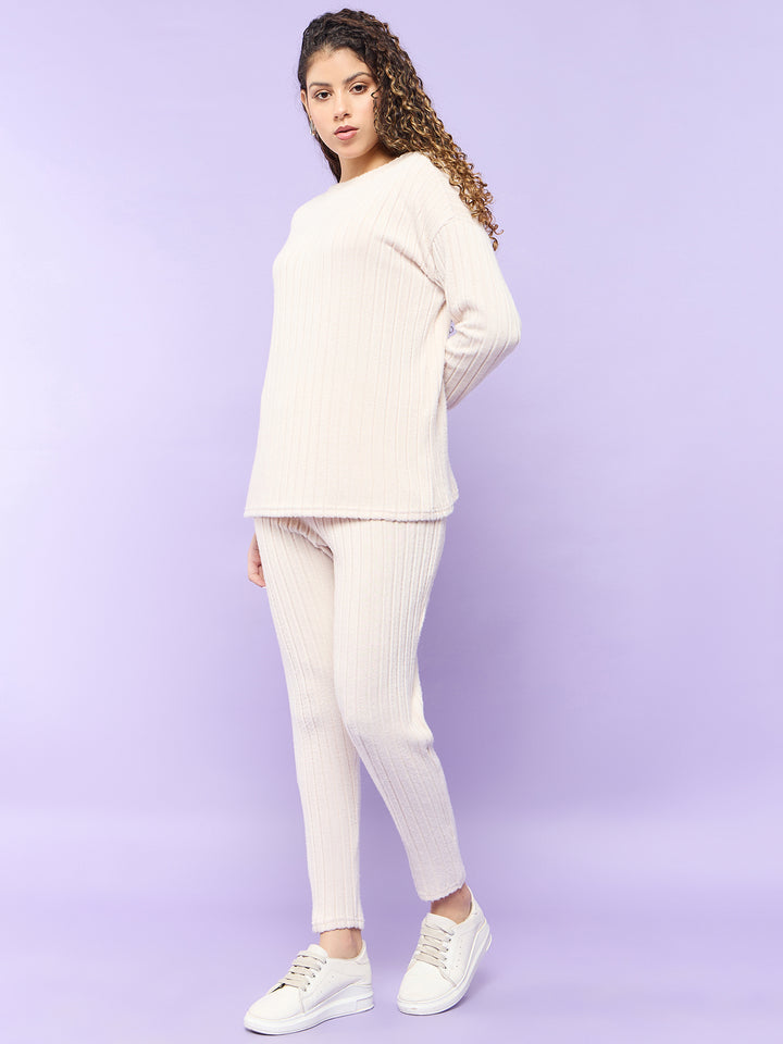 Beige Rib Co-Ord Set