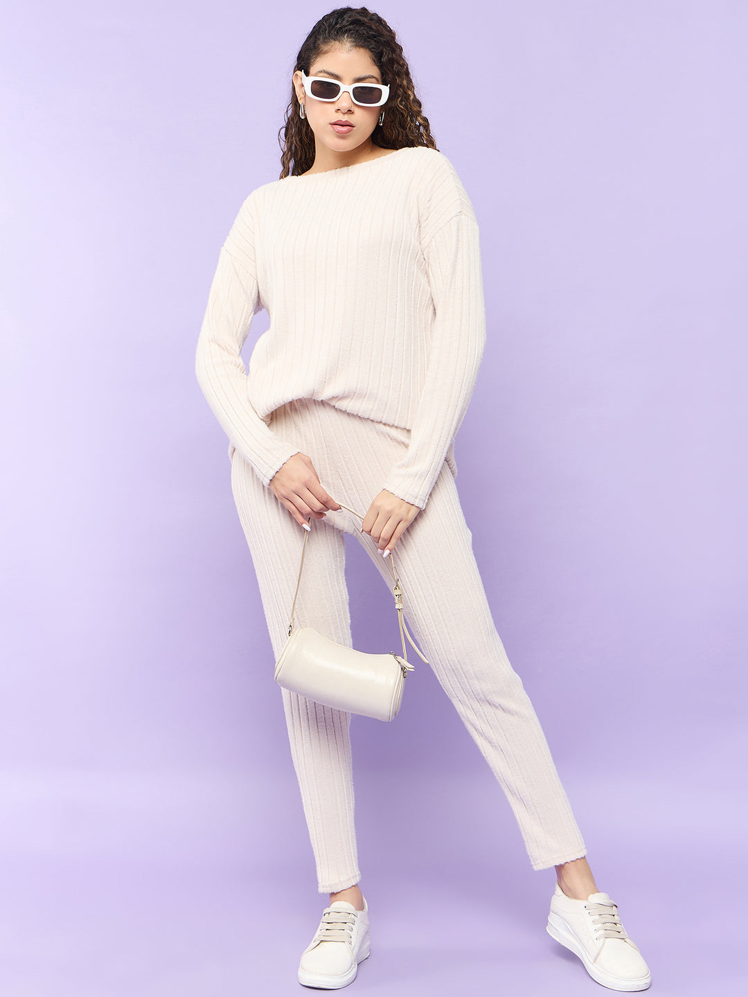 Beige Rib Co-Ord Set