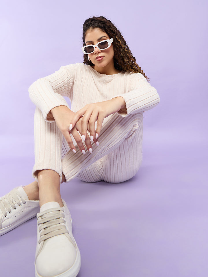Beige Rib Co-Ord Set