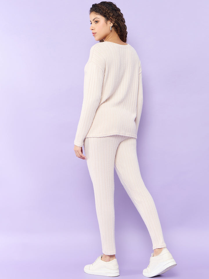 Beige Rib Co-Ord Set