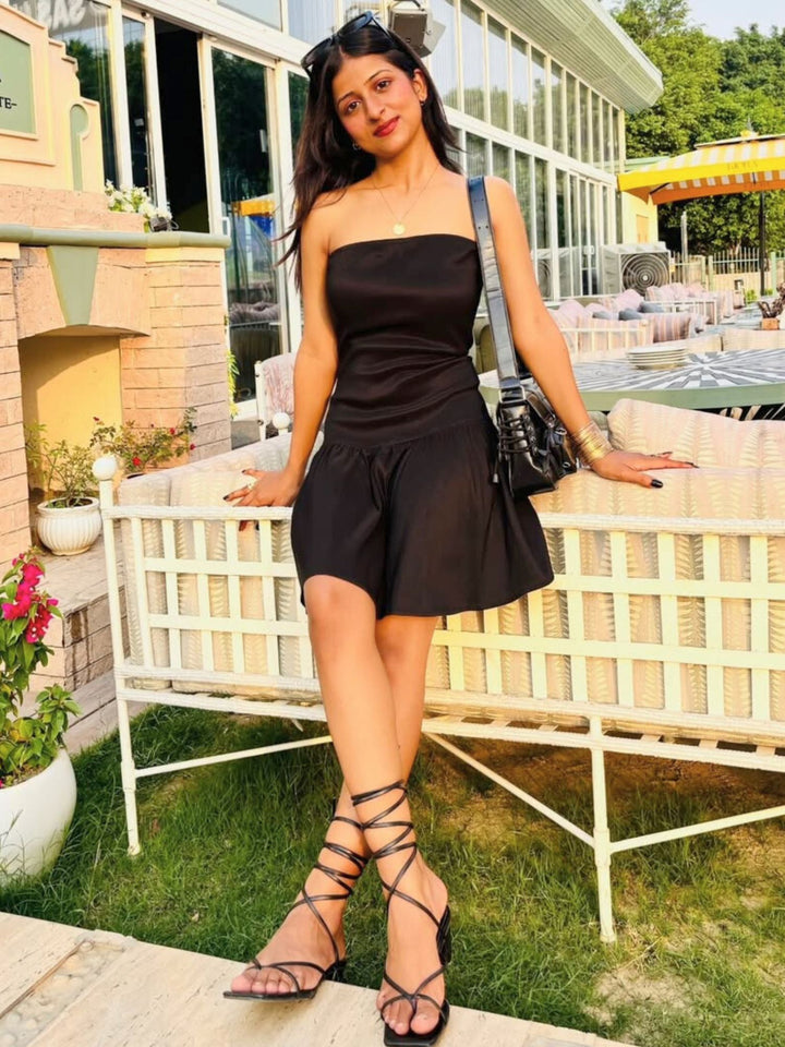 Black Tube Peplum Dress