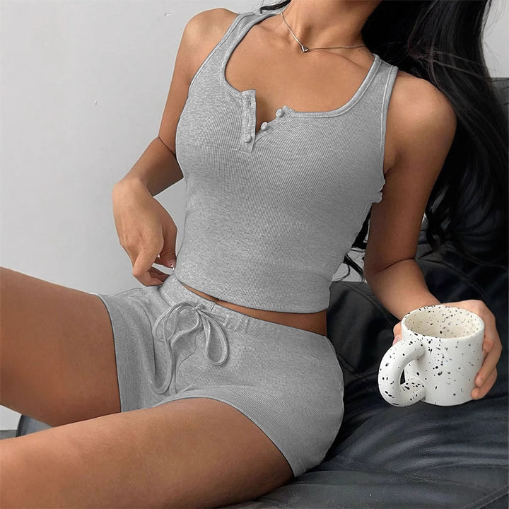 Grey Casual Solid Co-Ord Set
