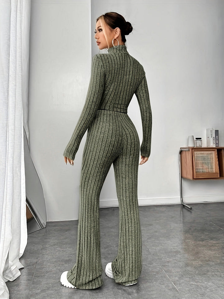 Solid Green Color Top and Pant Set