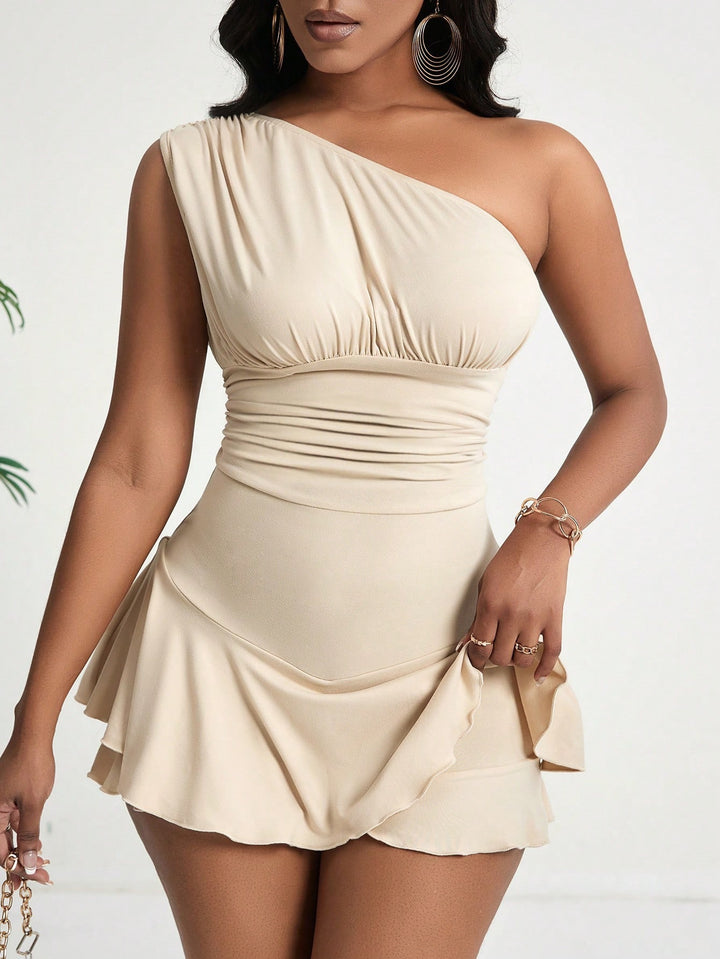 Cream One Off-Shoulder Dress