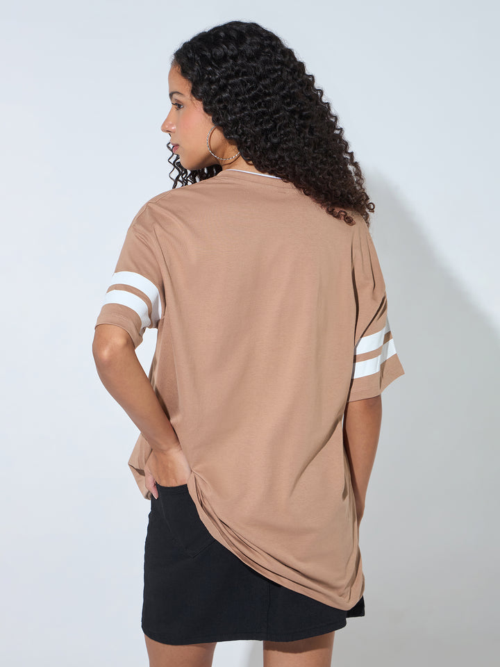 Brown Graphic Oversized T-Shirt