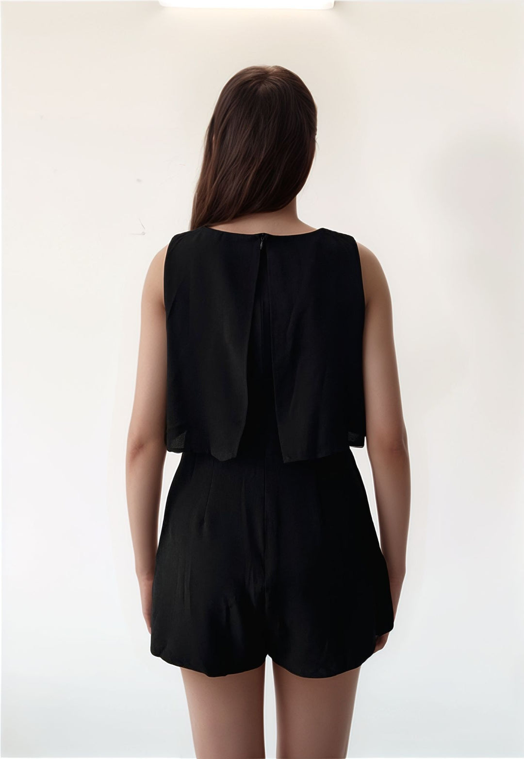 Black Sleeveless Top With Short Coord Set