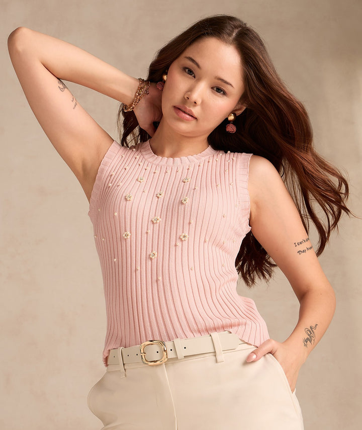 Rose Gold Studded Tank Top