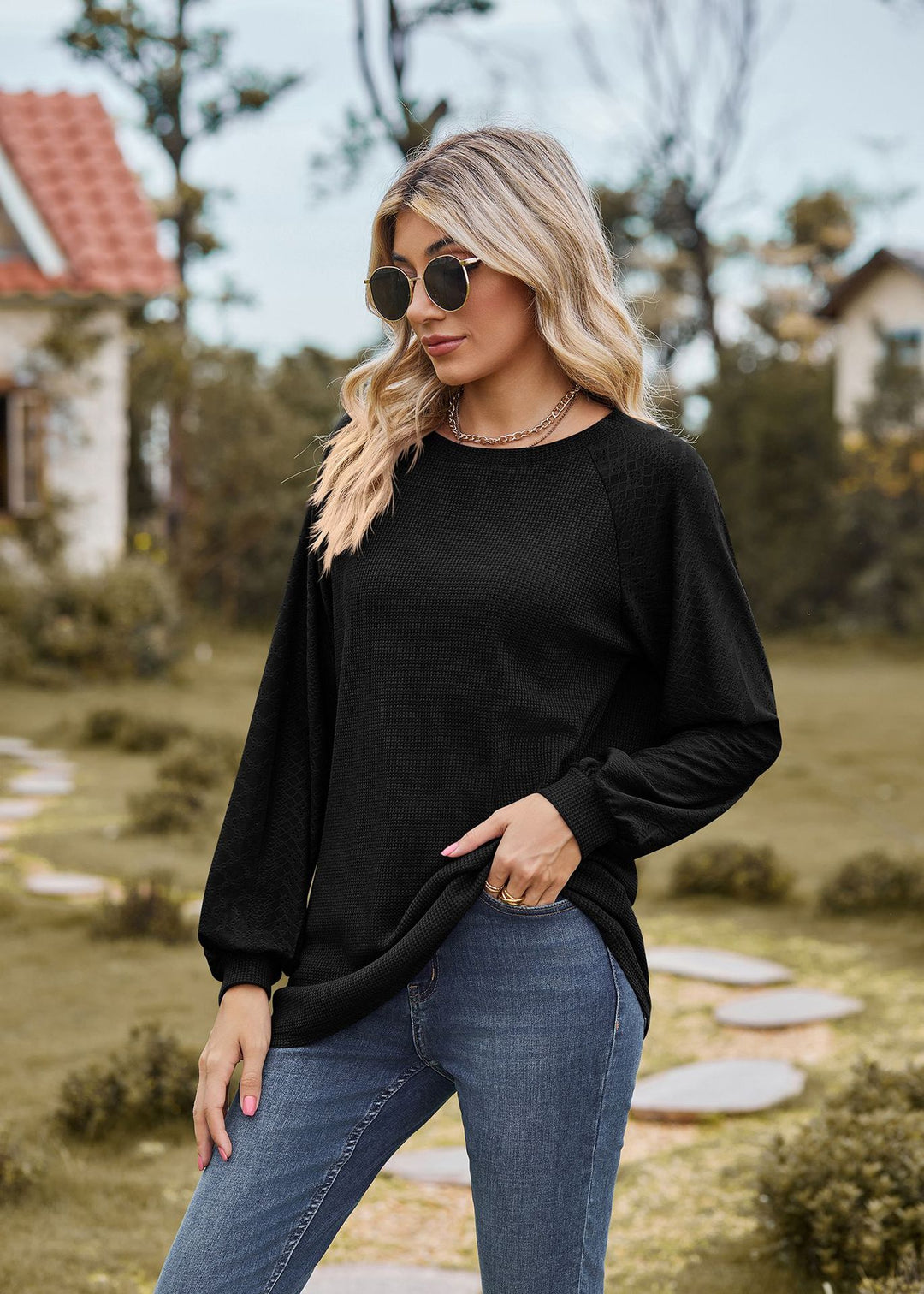 Black Full Sleeve Round Neck Sweaters