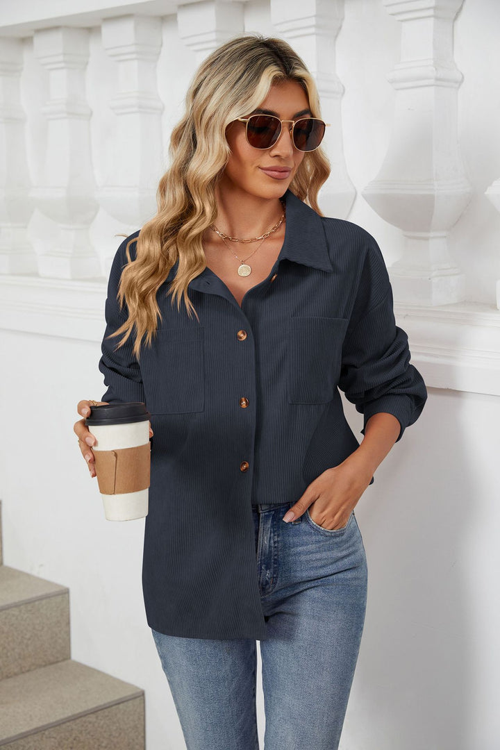 Navy Blue Full Sleeves Buttondown Shirt