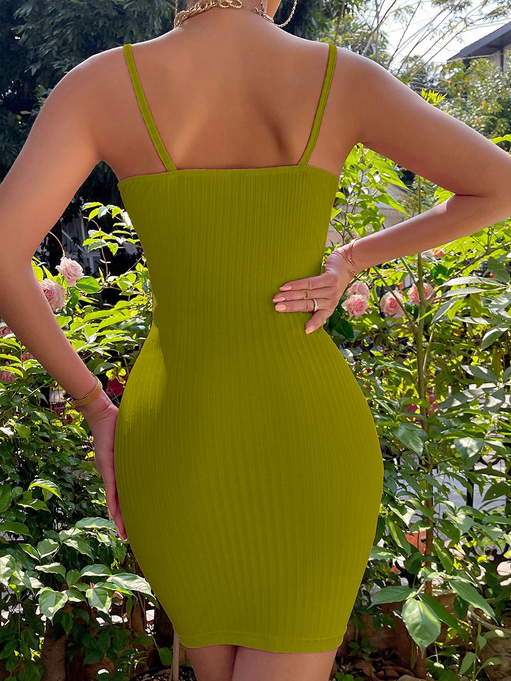 Green Strappy Tie-Up Bodycon Dress