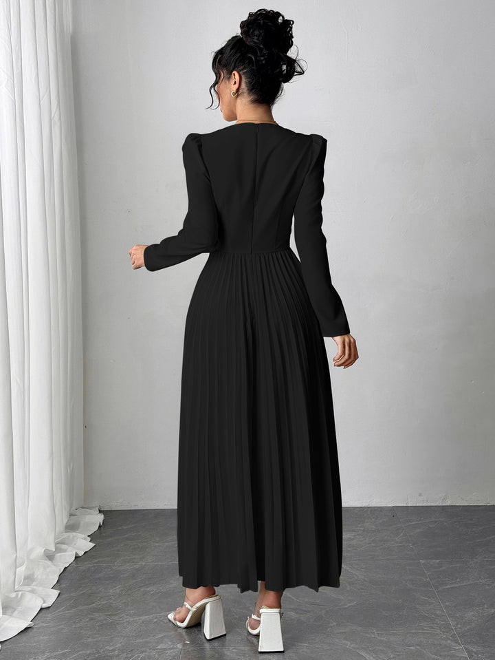Black Pleated Blazer Dress