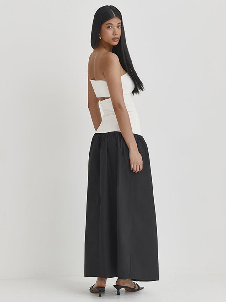 Black Tube Cut-Out Dual Toned Dress