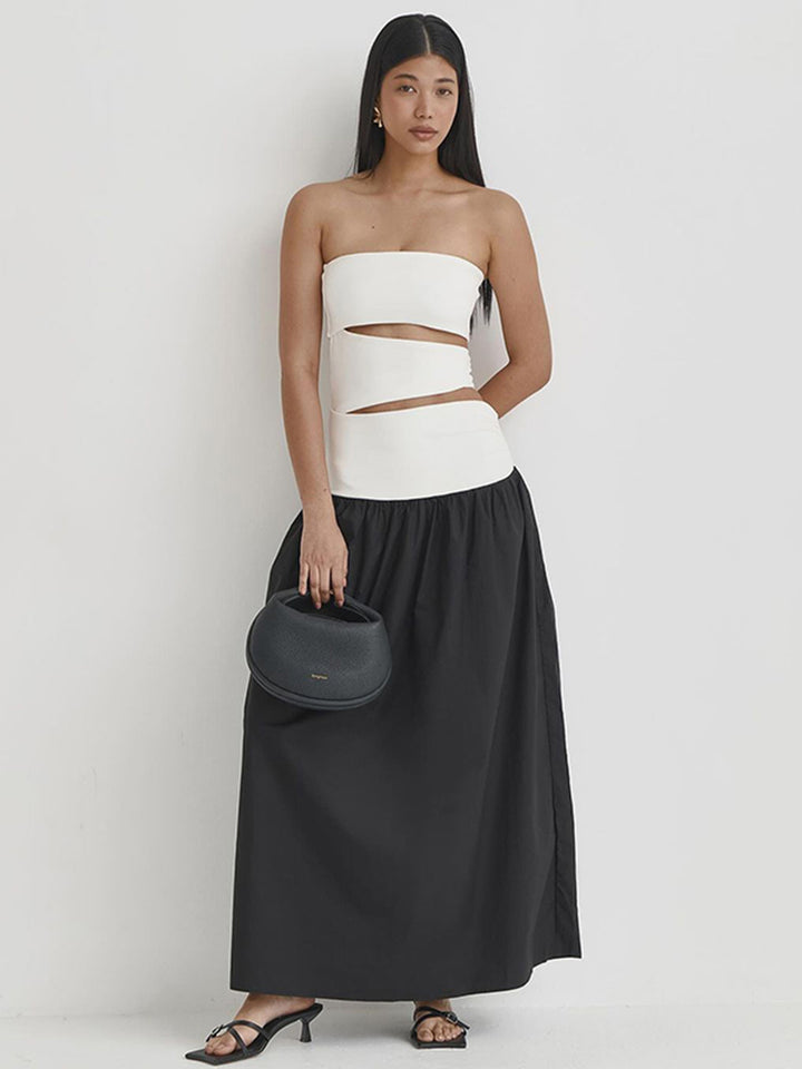 Black Tube Cut-Out Dual Toned Dress