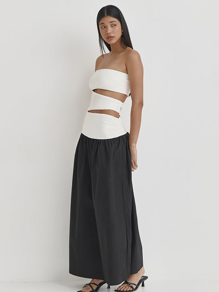 Black Tube Cut-Out Dual Toned Dress