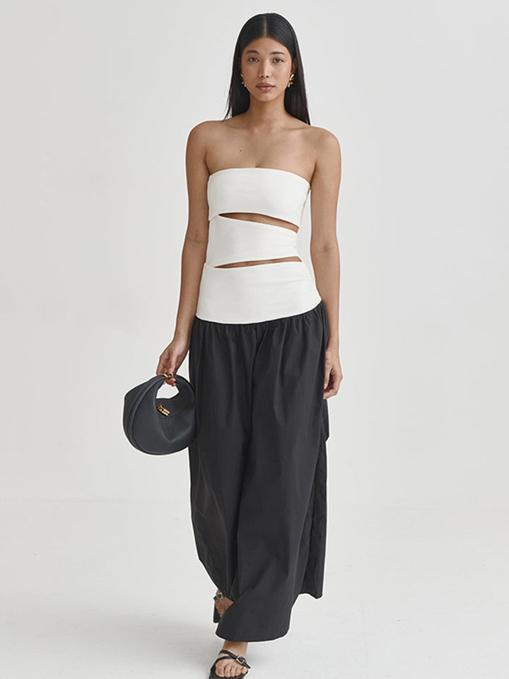 Black Tube Cut-Out Dual Toned Dress