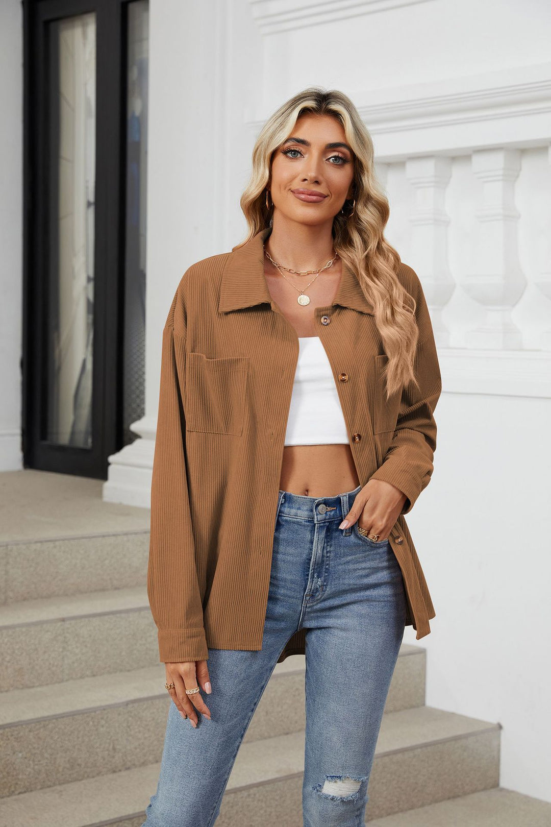 Brown Full Sleeves Buttondown Shirt