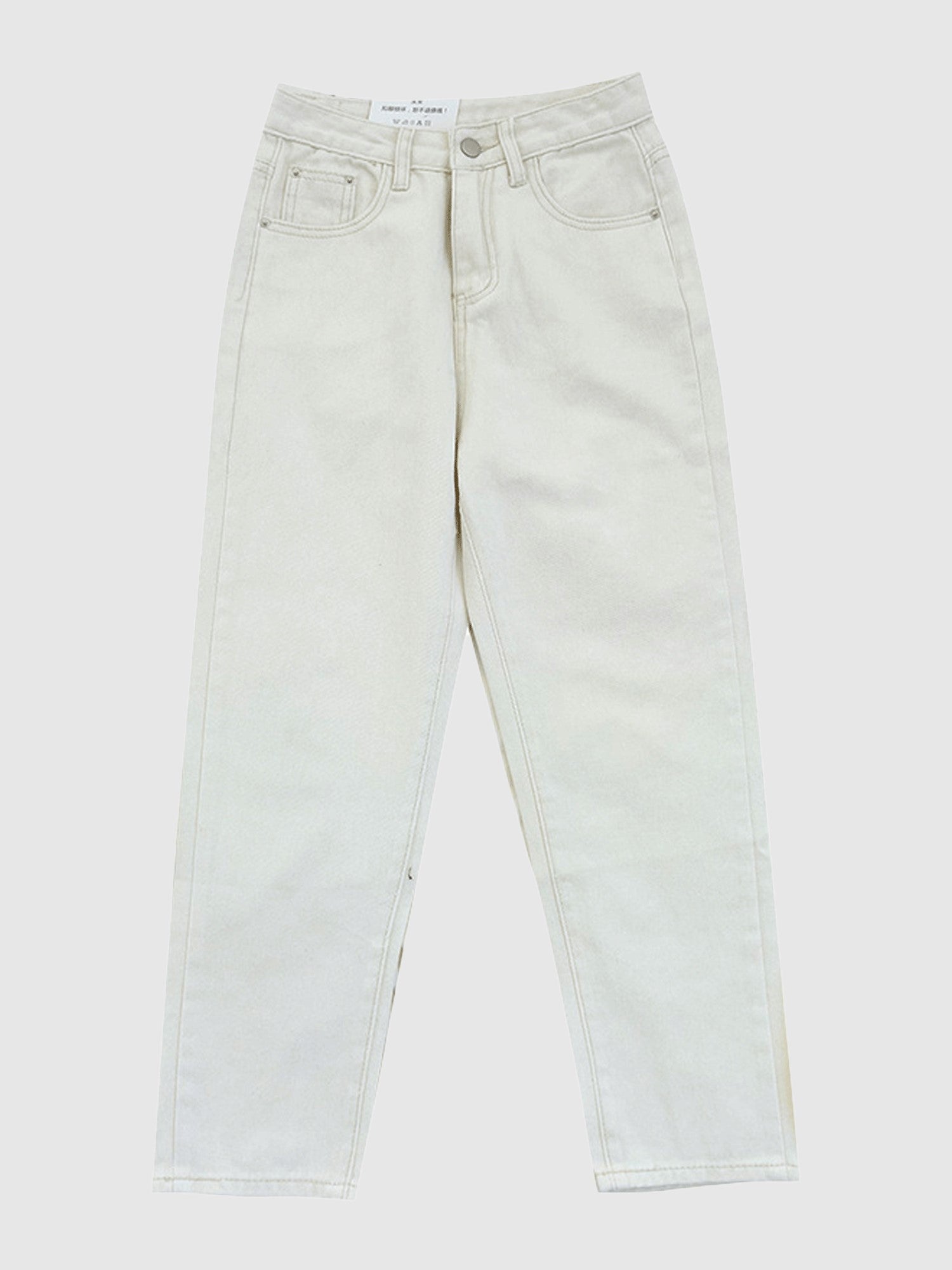 White High Waist Mom Jeans