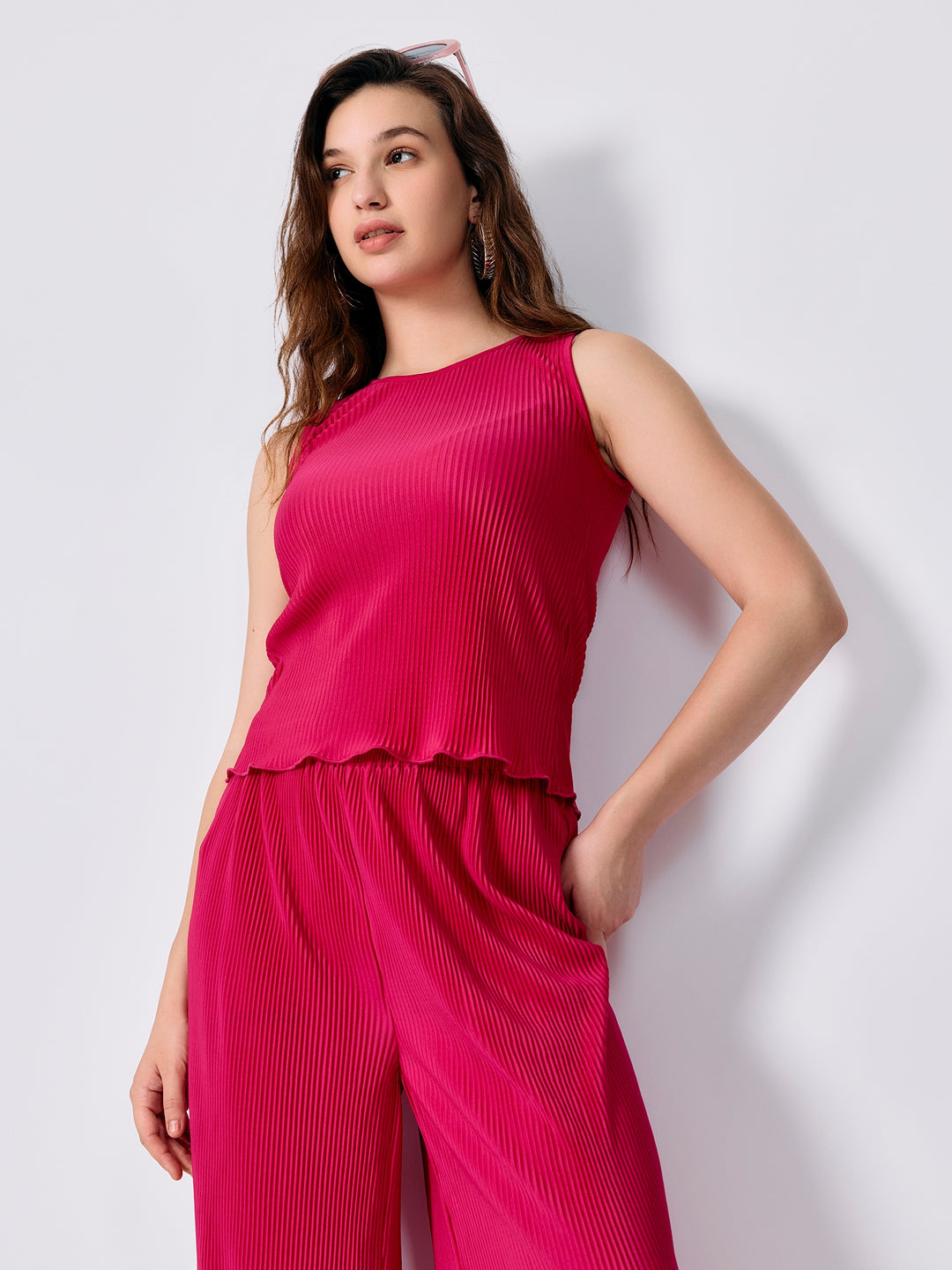 Pink Top And Straight Fit Pant Co-Ord Set
