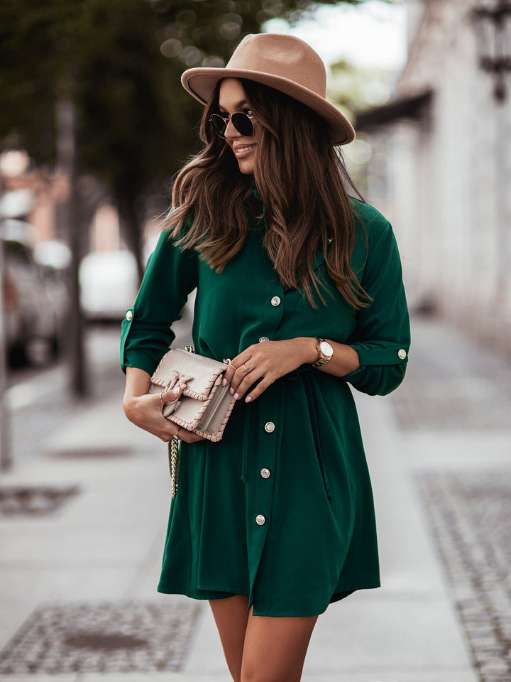 Green Sinched Waist Dress