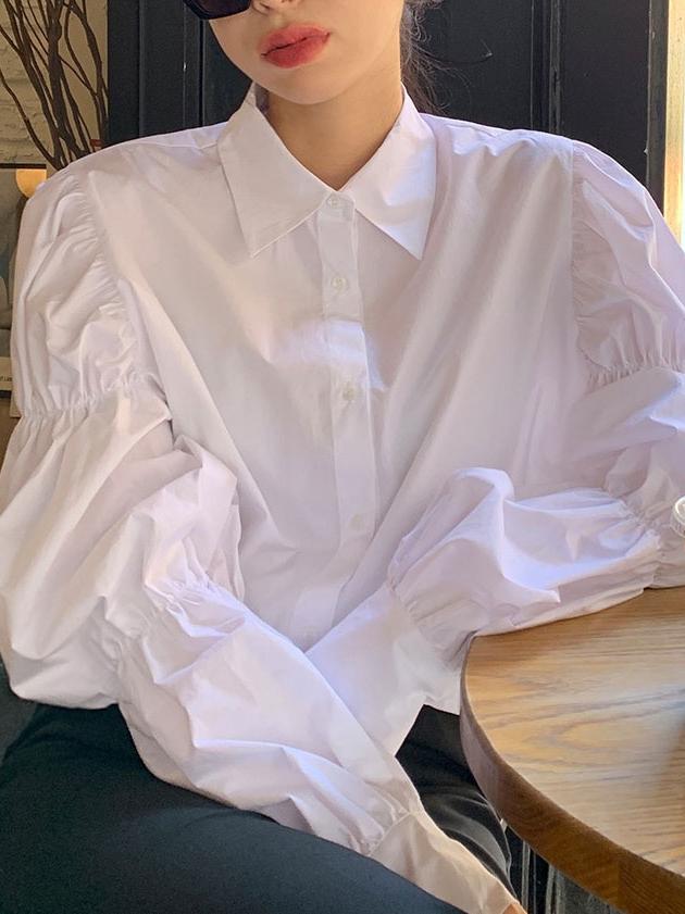 White Bell Sleeved Shirt