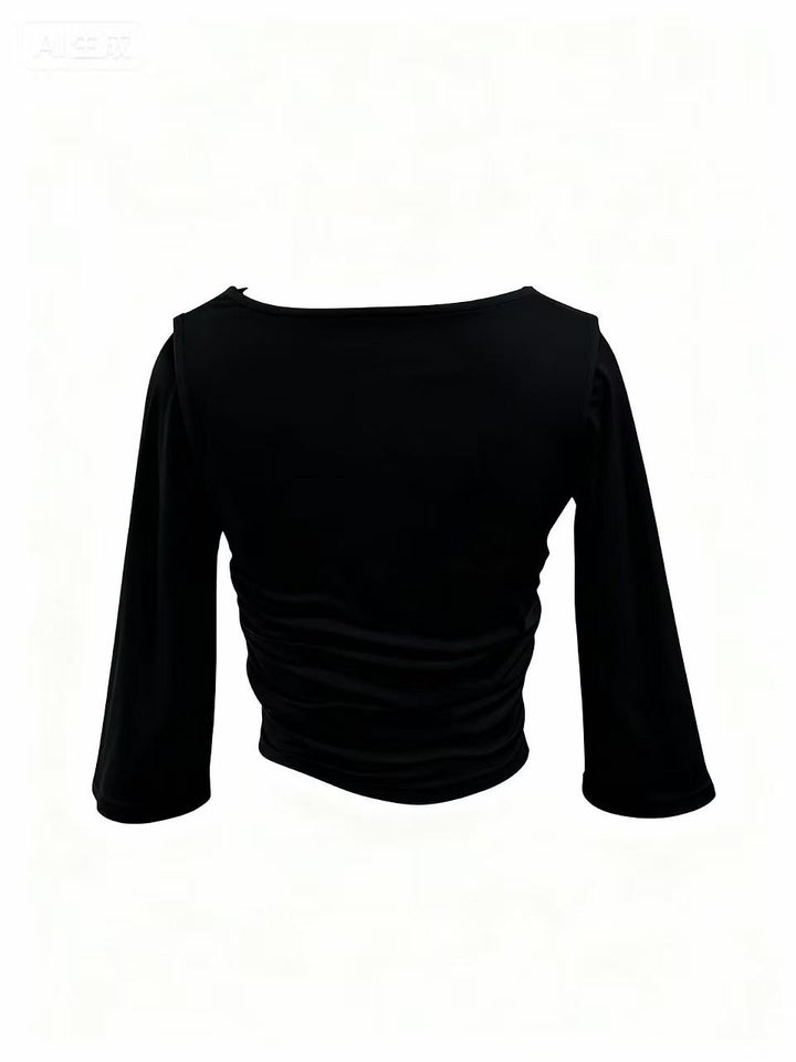Black Sleeveless Cowl Neck Top