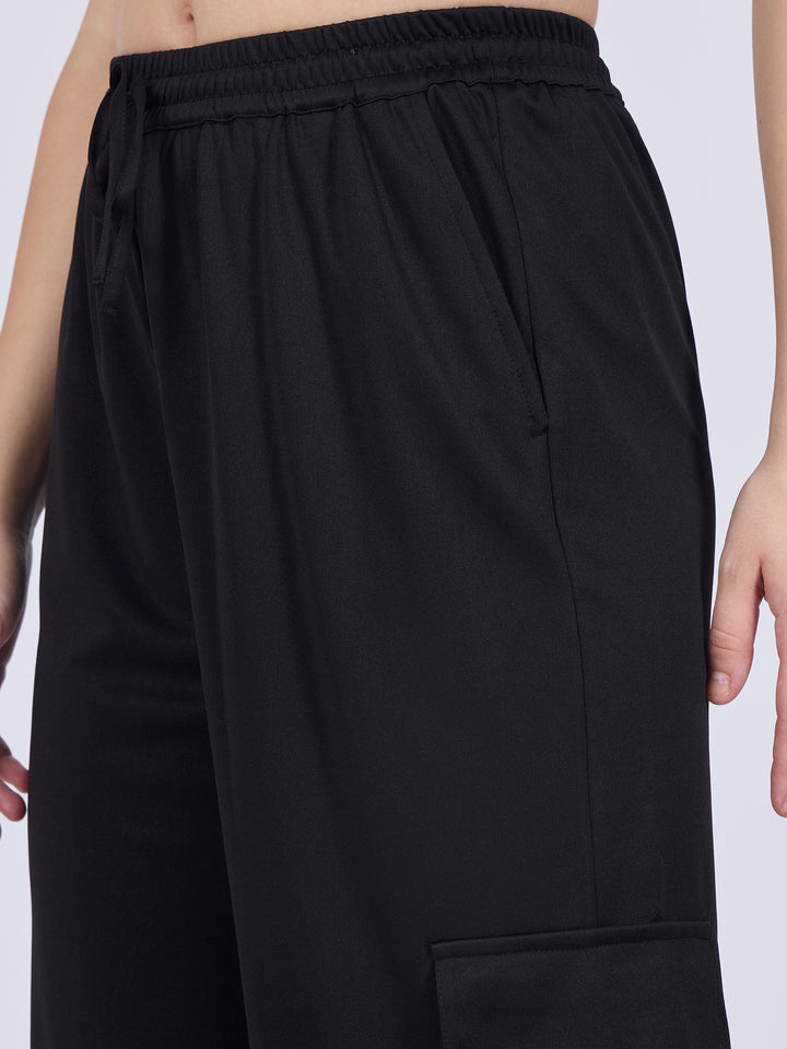 Black Wide Leg Cargo Pants