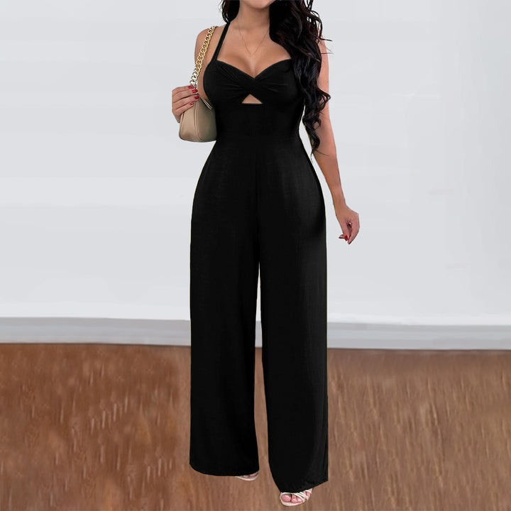 Black Sweetheart Neckline Cut Out Jumpsuit