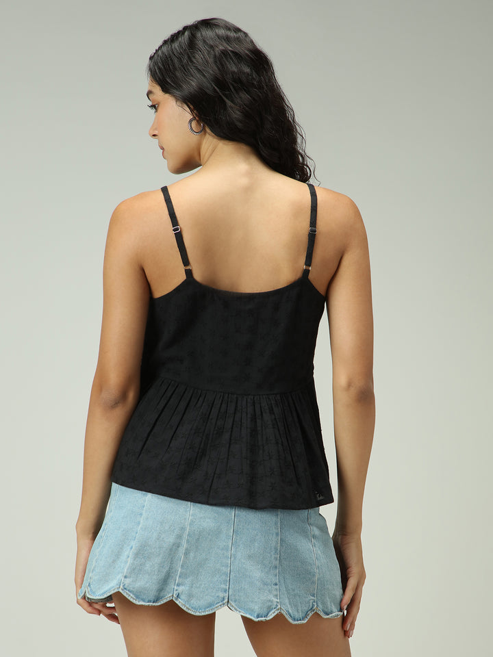 Black Strappy Aline Schifley Top