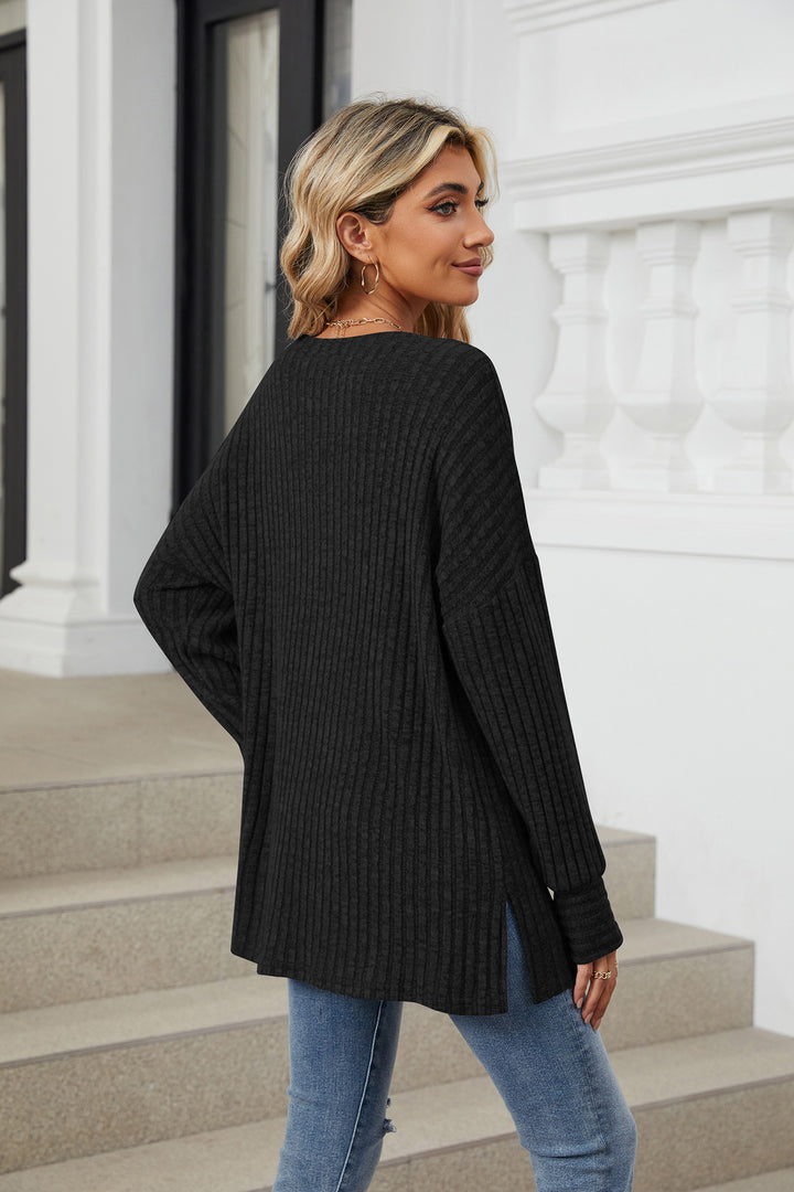 Black Full Sleeves Round Neck Sweaters