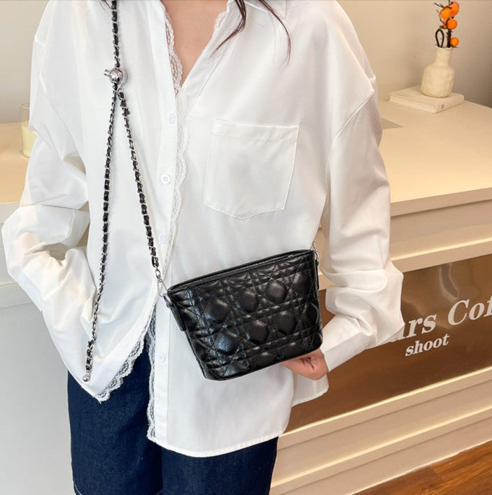 Black Mini Quilted Chain Handbag