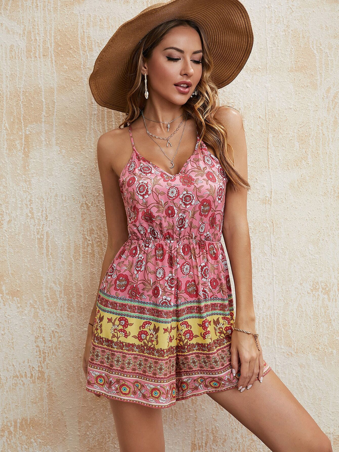 Pink Bohemian Playsuit