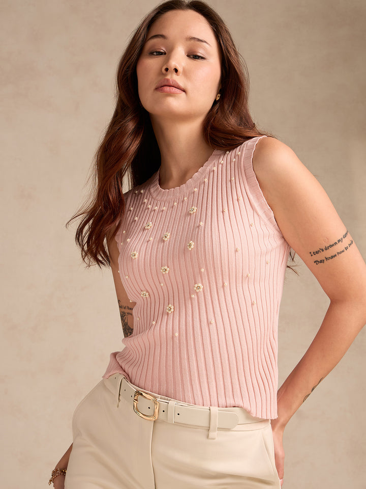 Rose Gold Studded Tank Top