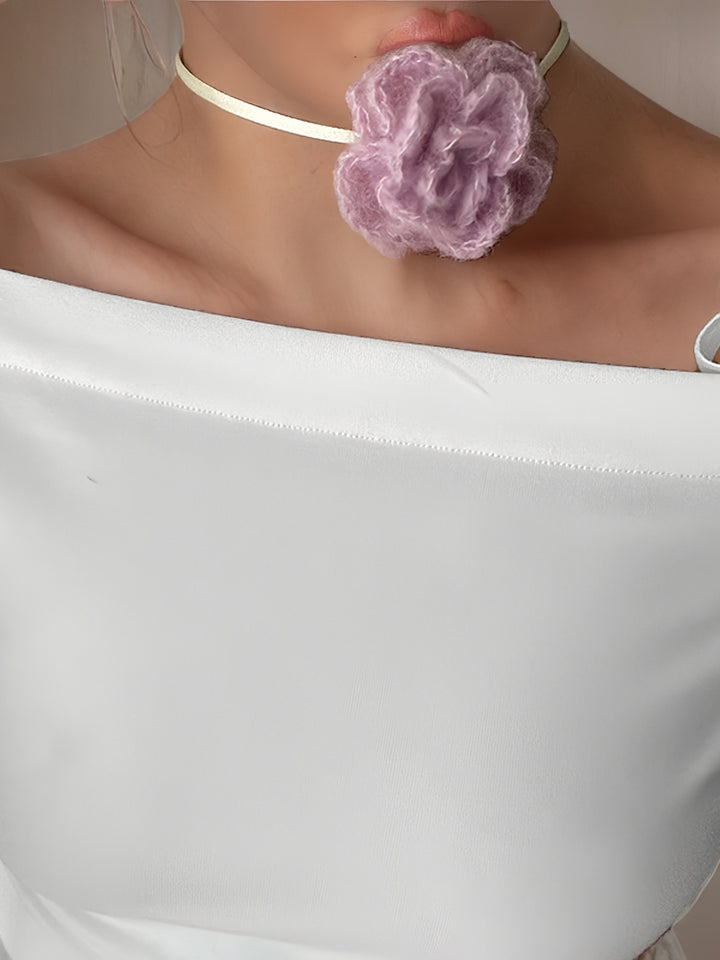 White Bow Detail Top