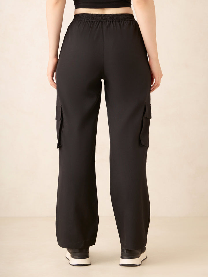 Black Wide Leg Parachute Pants
