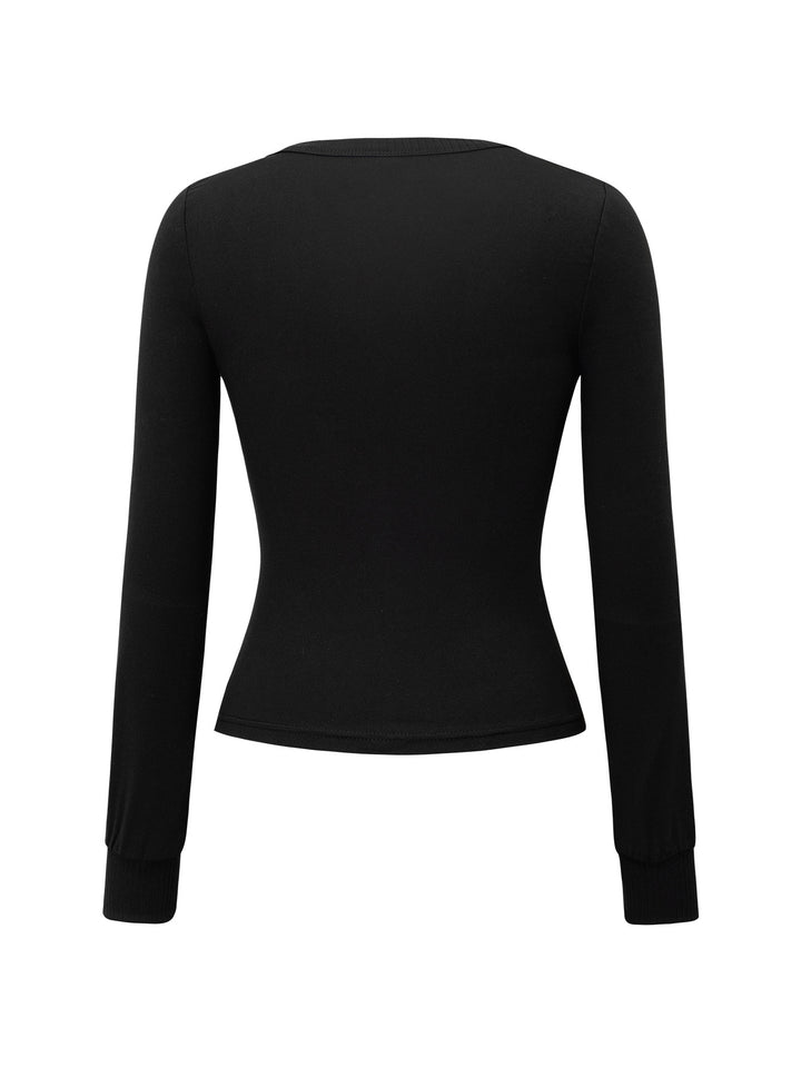 Black Full Sleeve Front Slit Cardigan