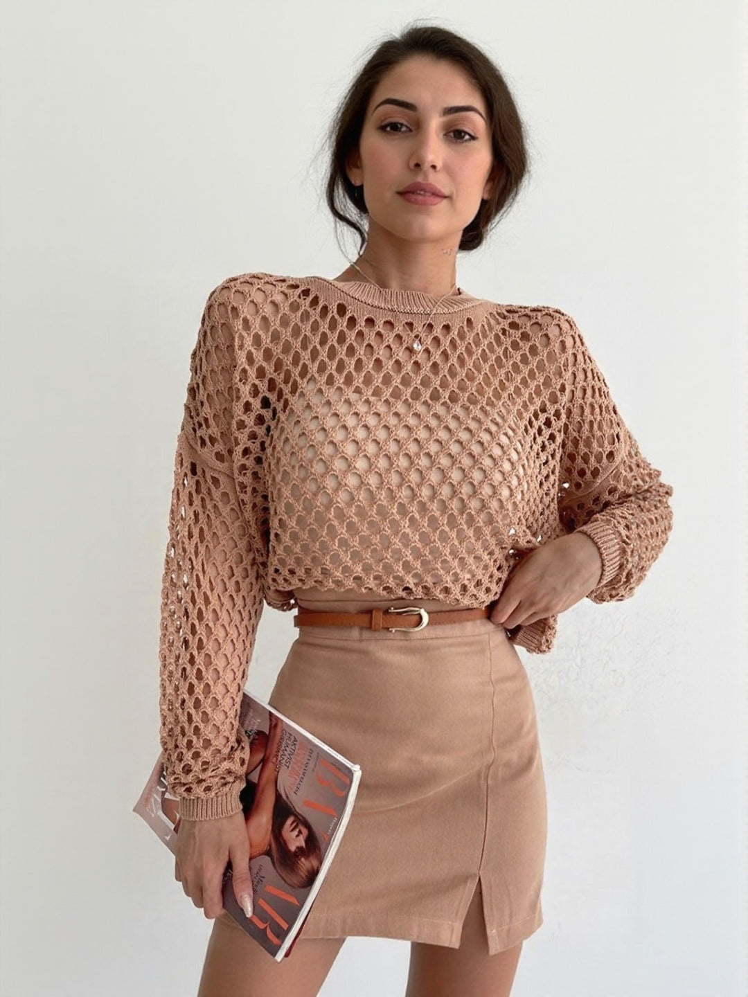 Brown Crochet Top