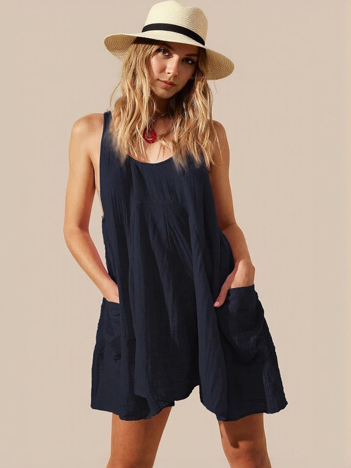 Navy Blue Mini Dress With Pockets